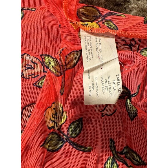 Vintage 90s Sarong Skirt Swim Coverup ONE SIZE Side Tie Neon Tropical Mini - Picture 4 of 6